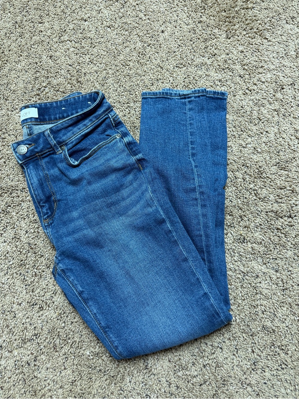 LOFT Medium Blue Straight-Leg Jeans